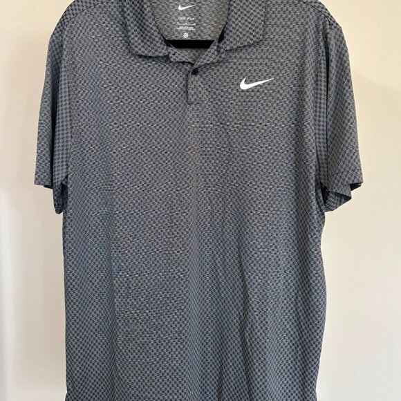 Nike Dri-FIT Mens Golf Polo Shirt Solid Navy Blue Short Sleeve Medium Athletic - Picture 8 of 8